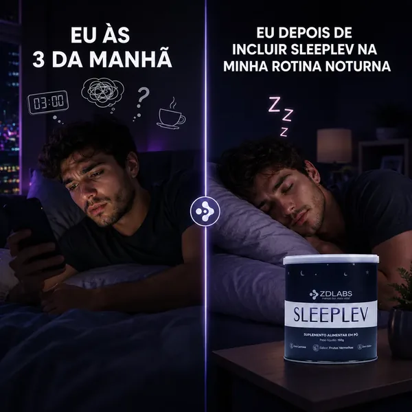 Comparação entre uma madrugada com a mente acelerada e uma rotina noturna com SleepLev